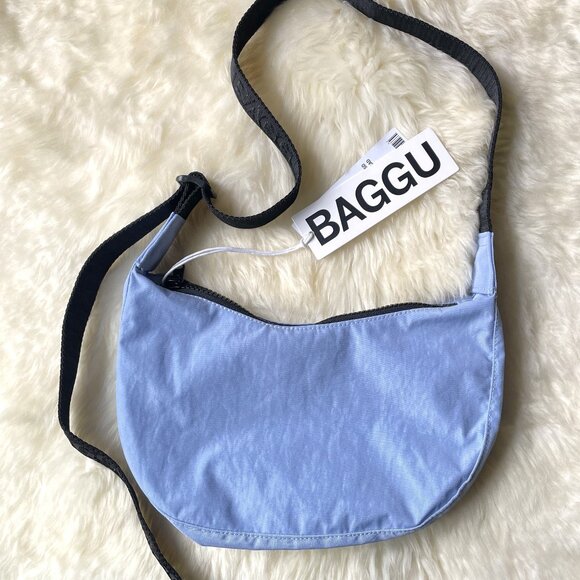 NWT Baggu Small Crescent Bag - Serenity Blue - Picture 2 of 7